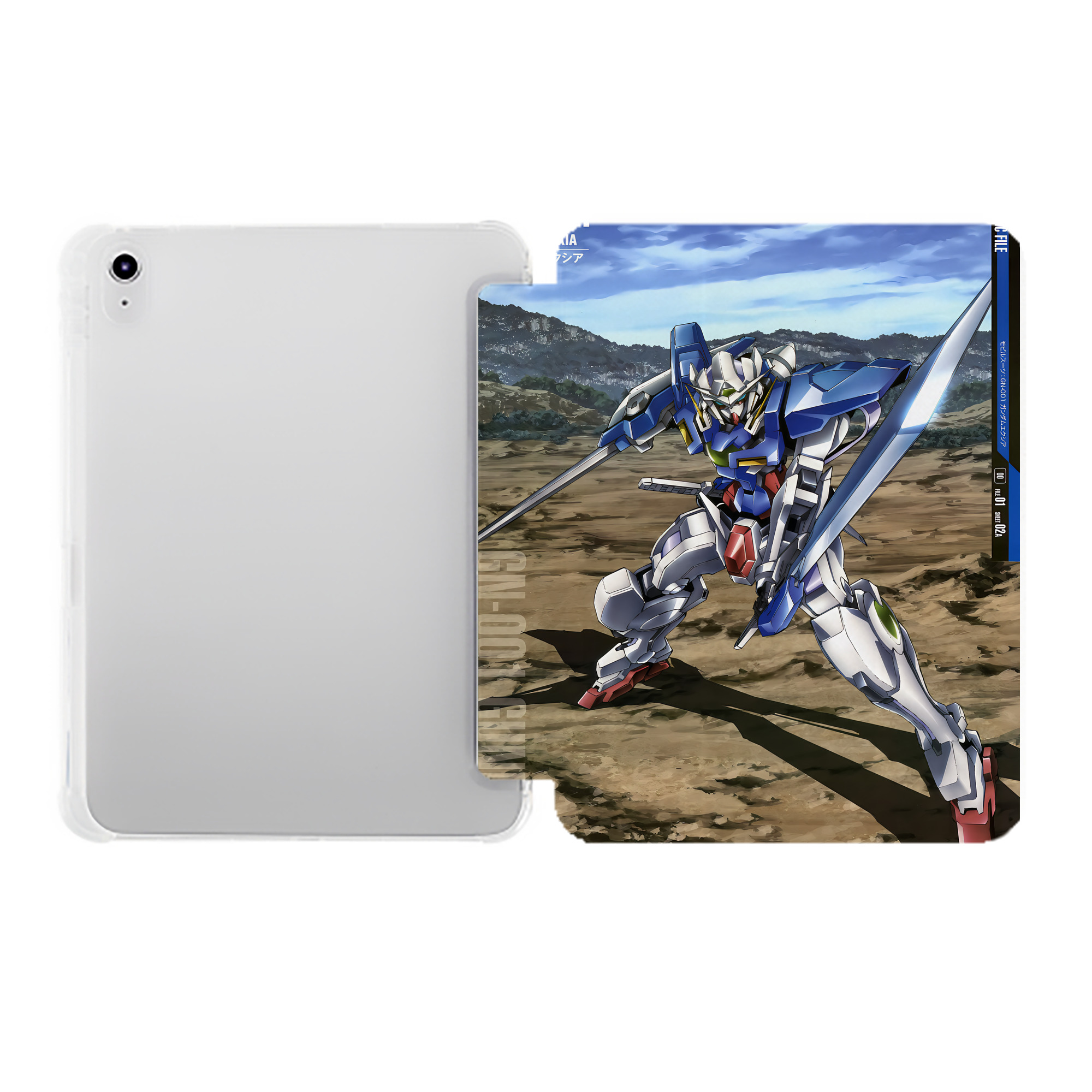 （画像用） 機動戦士ガンダム Mobile Suit Gundam IPad ケース ペン収納付き 三つ折りスタンド PUレザー×シリコン 対応機種9.5/10.5/10.9インチ